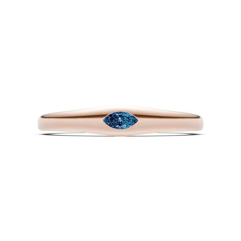 Flush Set Inlaid Mini Signet Gold Ring