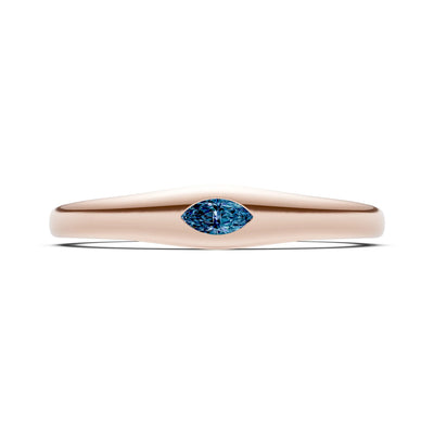 Flush Set Inlaid Mini Signet Gold Ring