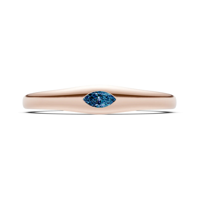 Flush Set Inlaid Mini Signet Gold Ring