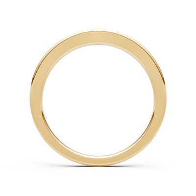 Flush Set Inlaid Mini Signet Gold Ring