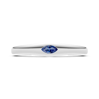 Flush Set Inlaid Mini Signet Gold Ring