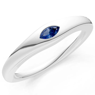 Flush Set Inlaid Mini Signet Gold Ring