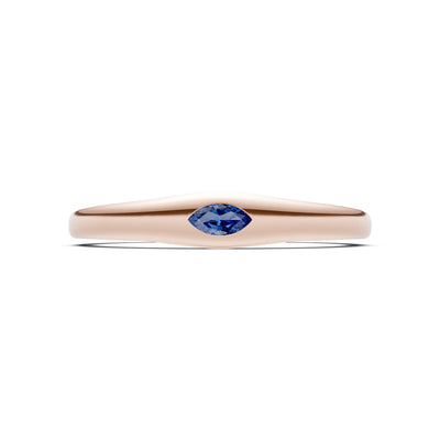 Flush Set Inlaid Mini Signet Gold Ring