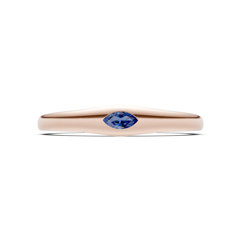 Flush Set Inlaid Mini Signet Gold Ring