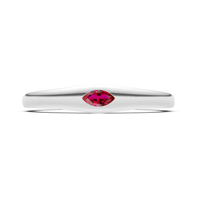 Flush Set Inlaid Mini Signet Gold Ring