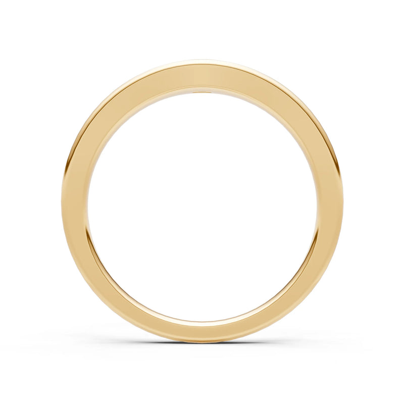 Flush Set Inlaid Mini Signet Gold Ring