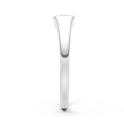 Aquamarine Flush-Set Emerald Cut Gemstone Mini Signet Ring