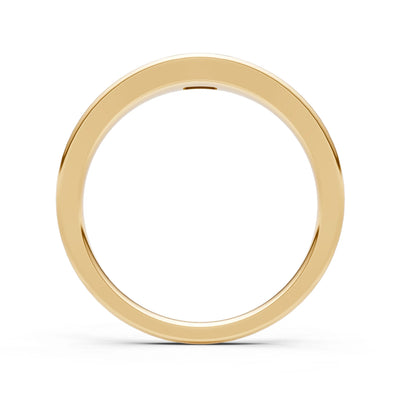 Citrine Flush-Set Emerald Cut Gemstone Mini Signet Ring