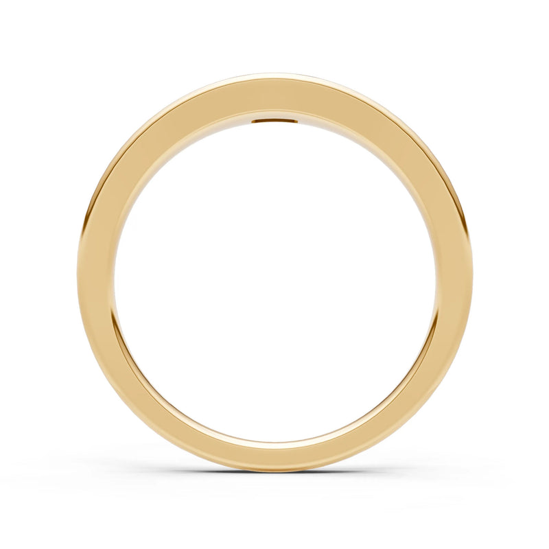 Citrine Flush-Set Emerald Cut Gemstone Mini Signet Ring