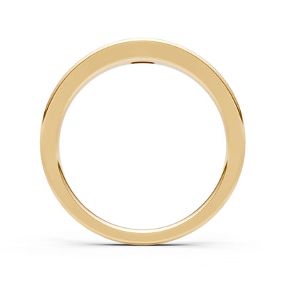 Diamond Flush-Set Emerald Cut Gemstone Mini Signet Ring