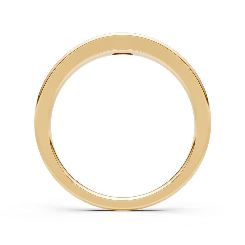 Diamond Flush-Set Emerald Cut Gemstone Mini Signet Ring