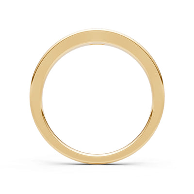 Aquamarine Flush-Set Oval Gemstone Mini Signet Ring