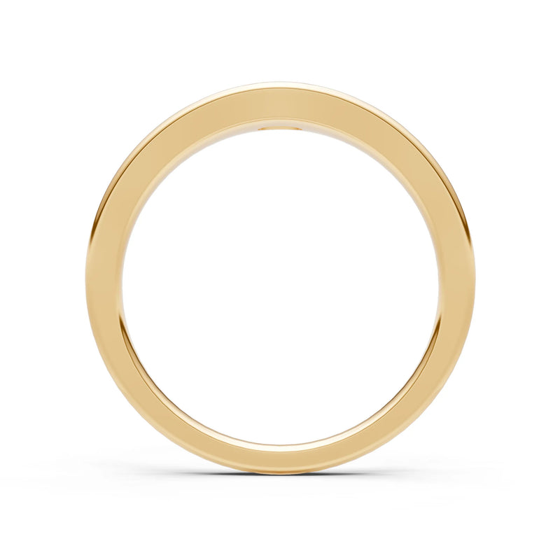 Aquamarine Flush-Set Oval Gemstone Mini Signet Ring