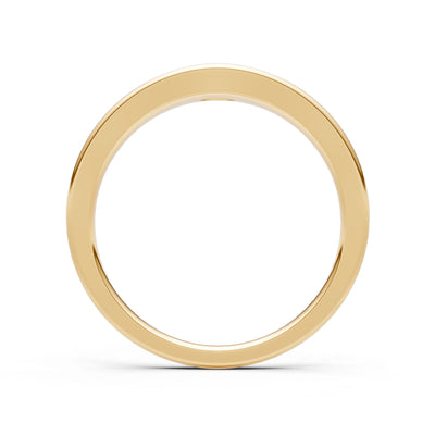 Diamond Flush-Set Oval Gemstone Mini Signet Ring