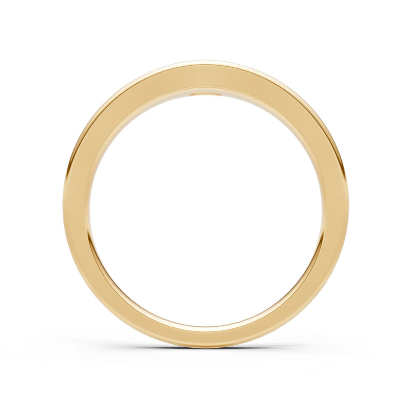 Diamond Flush-Set Oval Gemstone Mini Signet Ring