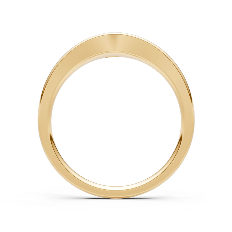 Blue Sapphire Flush-Set Pear Gemstone Mini Signet Ring