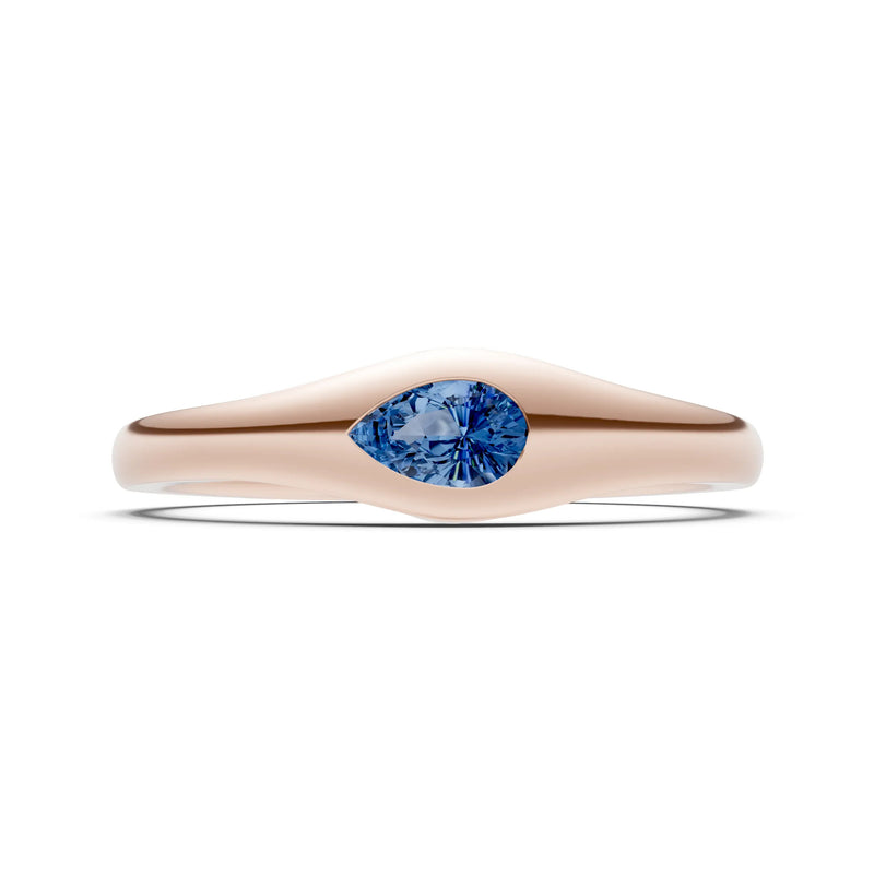 Pear Gemstone Inlaid Mini Signet Ring