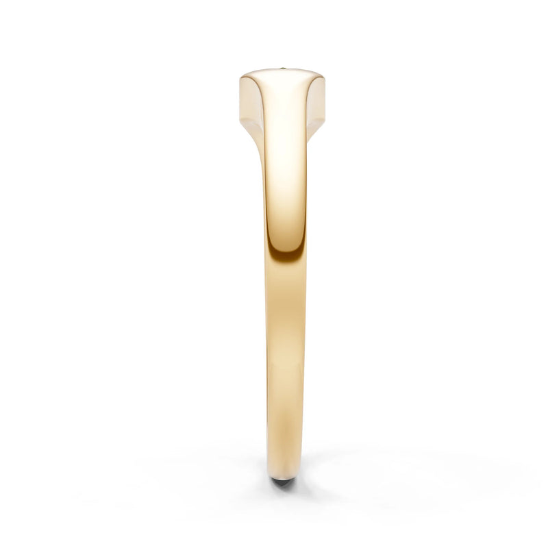 Peridot Flush-Set Pear Gemstone Mini Signet Ring