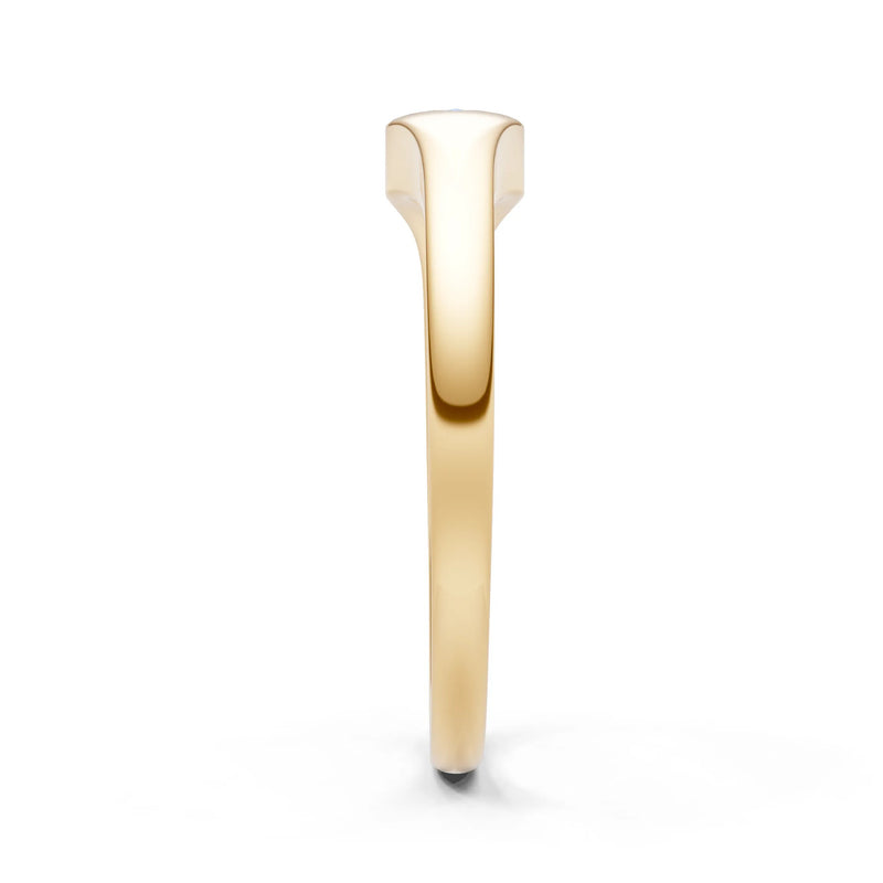 Swiss Blue Topaz Flush-Set Pear Gemstone Mini Signet Ring