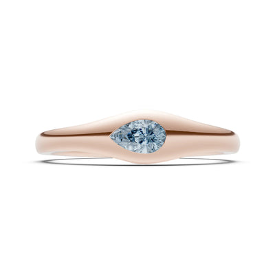 Pear Gemstone Inlaid Mini Signet Ring