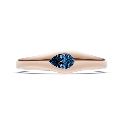 Pear Gemstone Inlaid Mini Signet Ring