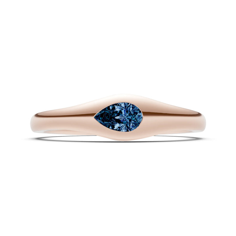 Pear Gemstone Inlaid Mini Signet Ring