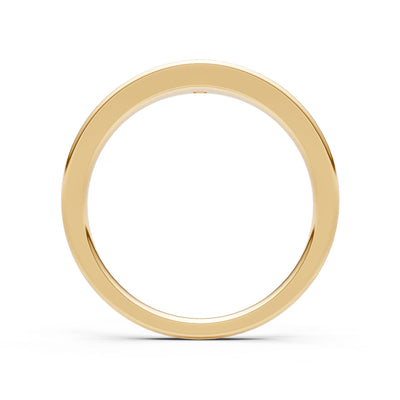 Blue Sapphire Flush-Set Round Gemstone Mini Signet Ring