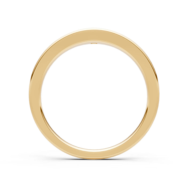 Blue Sapphire Flush-Set Round Gemstone Mini Signet Ring