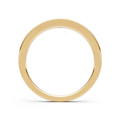 Emerald Flush-Set Round Gemstone Mini Signet Ring