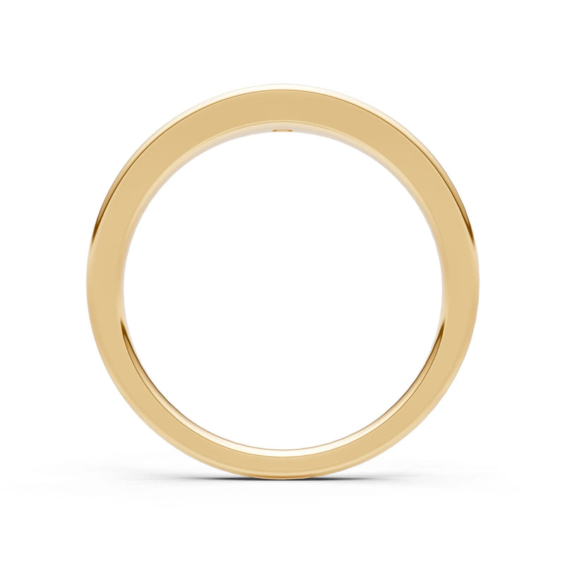 Emerald Flush-Set Round Gemstone Mini Signet Ring