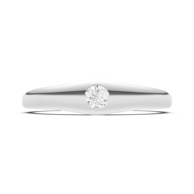 Round Gemstone Inlaid Mini Signet Ring
