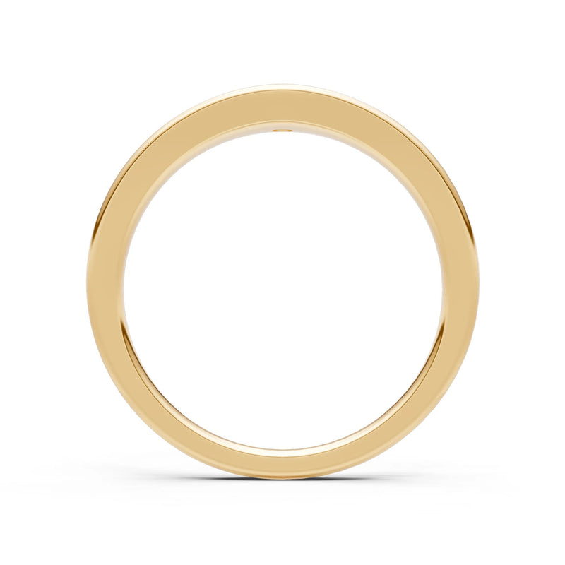 Swiss Blue Topaz Flush-Set Round Gemstone Mini Signet Ring