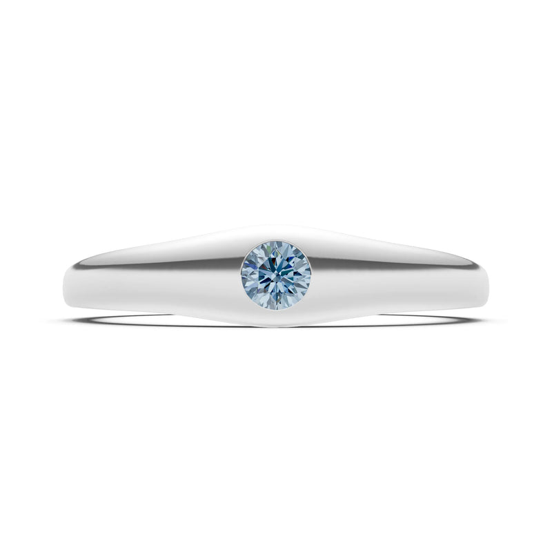 Round Gemstone Inlaid Mini Signet Ring