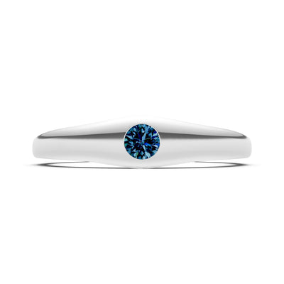 Alexandrite Flush-Set Round Gemstone Mini Signet Ring