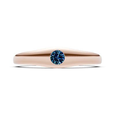 Alexandrite Flush-Set Round Gemstone Mini Signet Ring