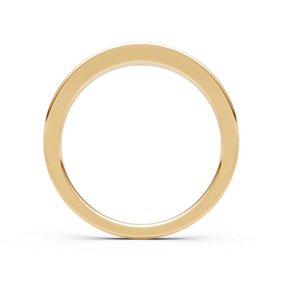 Blue Sapphire Flush-Set Princess Cut Gemstone Mini Signet Ring