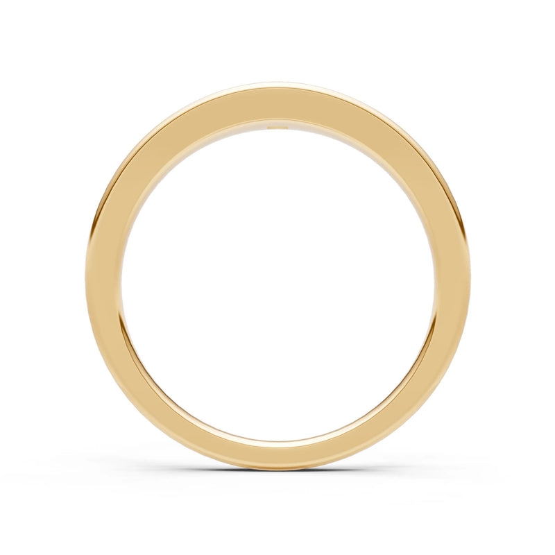 Blue Sapphire Flush-Set Princess Cut Gemstone Mini Signet Ring