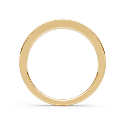 Emerald Flush-Set Princess Cut Gemstone Mini Signet Ring