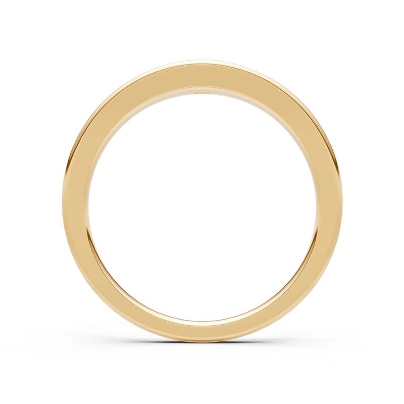 Emerald Flush-Set Princess Cut Gemstone Mini Signet Ring