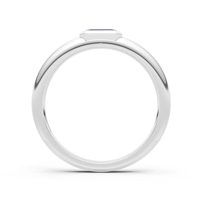 Emerald Cut Gemstone Bezel Set Signet