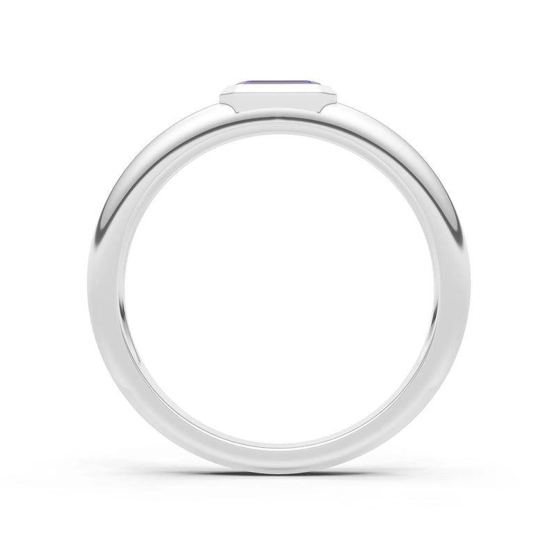Emerald Cut Gemstone Bezel Set Signet