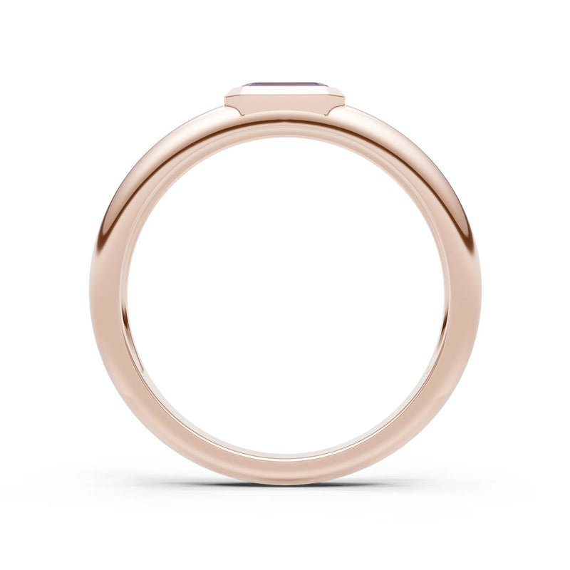 Emerald Cut Gemstone Bezel Set Signet