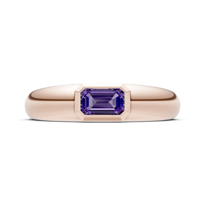 Emerald Cut Gemstone Bezel Set Signet