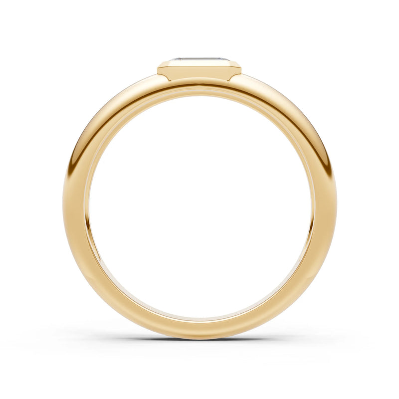 Emerald Cut Gemstone Bezel Set Signet