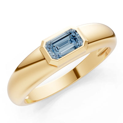 Emerald Cut Gemstone Bezel Set Signet