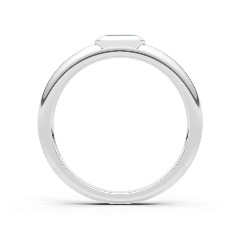 Emerald Cut Gemstone Bezel Set Signet