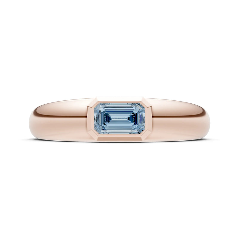 Emerald Cut Gemstone Bezel Set Signet