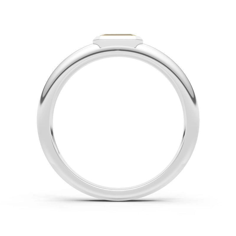 Emerald Cut Gemstone Bezel Set Signet