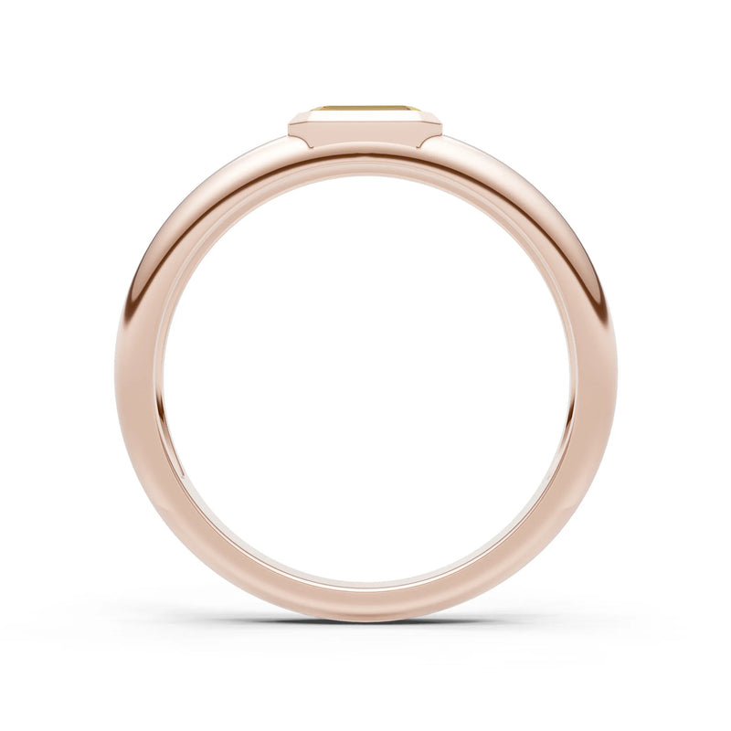 Emerald Cut Gemstone Bezel Set Signet