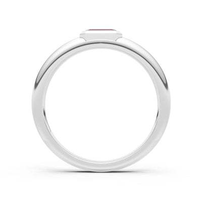 Emerald Cut Gemstone Bezel Set Signet